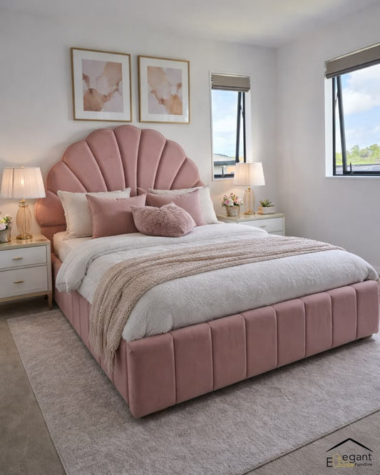 Blush Flower bed in Modern Bedroom