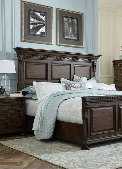 Modern Eco-Wood Linear Panel Bed